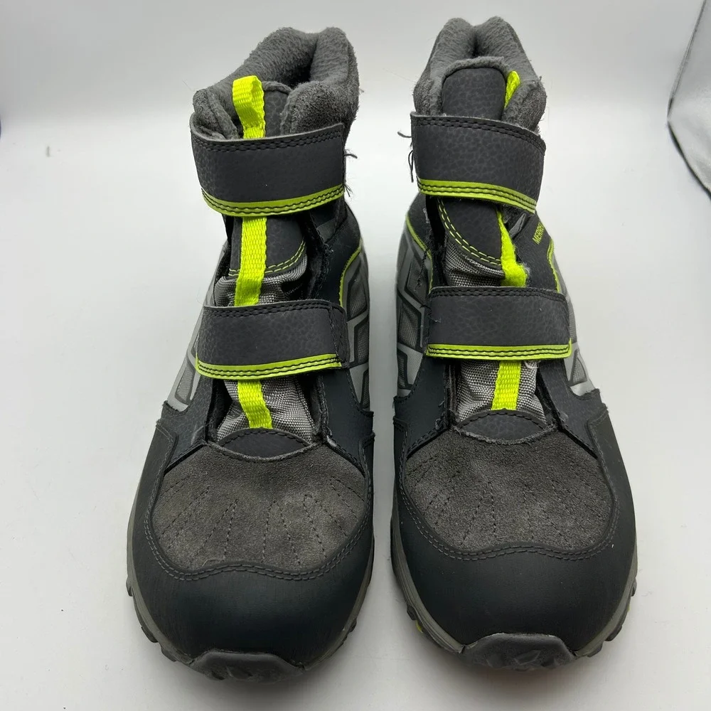 Merrell ML-B Moab Polar Waterproof Winter Boots Grey Lime Green Kids 6.5 MY57097